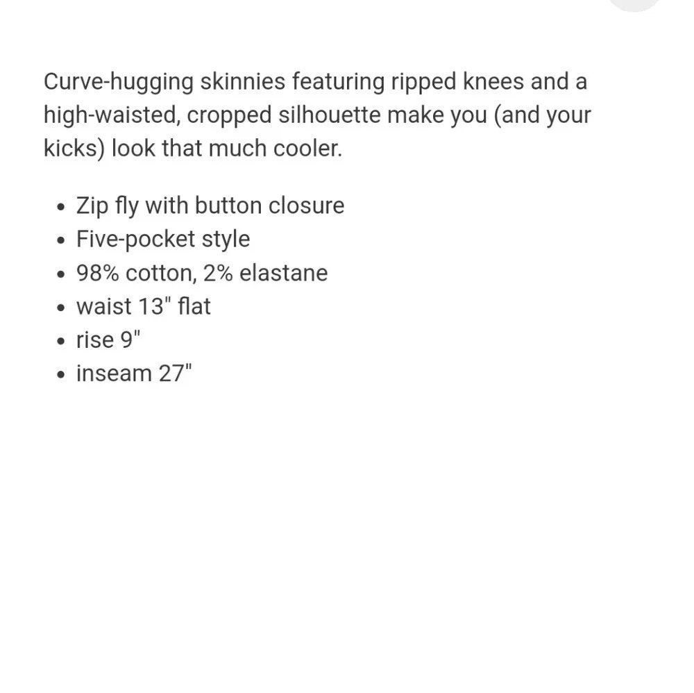 ANTHROPOLOGIE Current/Elliott The High Waist Stiletto Jean in Sugar. Size… - Picture 3 of 13